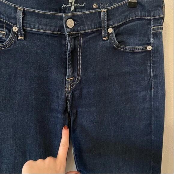 7 for All Mankind The Skinny Dark Wash Jeans - Picture 4 of 10